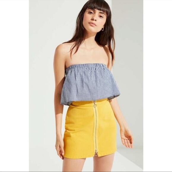 Urban Outfitters BDG Bright Yellow Adonita Zipper Front Mini Skirt Women’s S - Picture 7 of 9